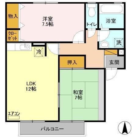 エルクレールＤの物件間取画像